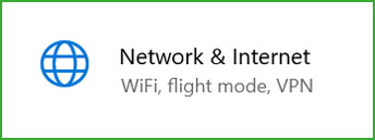 Windows Settings, network & internet