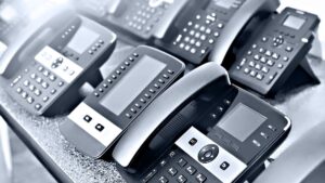 several business desk phones