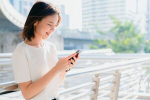woman using mobile phone